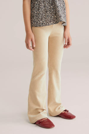 corduroy flared flared broek zand