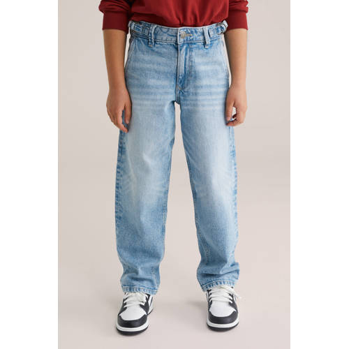 WE Fashion Blue Ridge loose fit jeans light blue denim Blauw Effen
