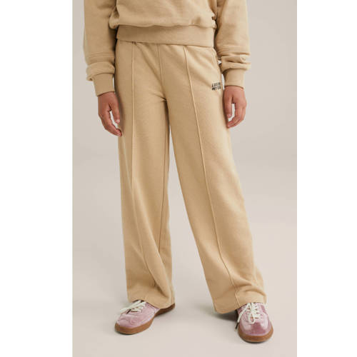 WE Fashion straight fit sweatpant beige Broek Effen - maat 134 afbeelding