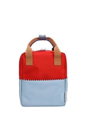rugzak Small Colourblocking Wonders rood/lichtblauw