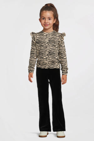 fluwelen flared broek zwart