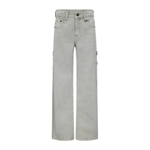 Retour Jeans loose fit straight leg jeans groen Jongens Stretchdenim Effen