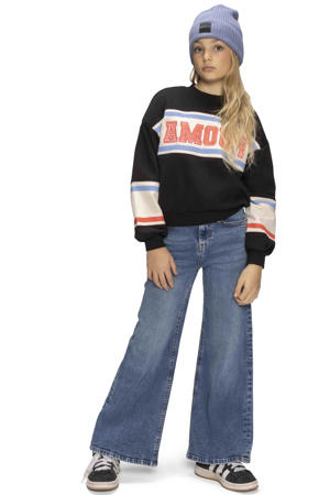 wide leg jeans medium blue denim