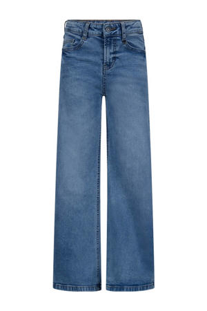 wide leg jeans medium blue denim