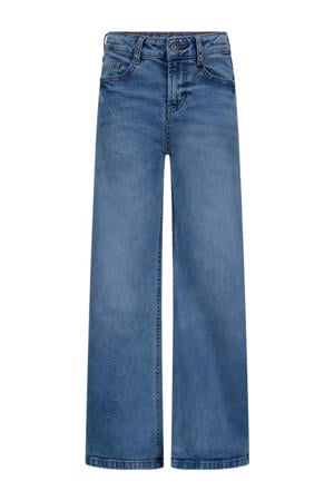 wide leg jeans medium blue denim