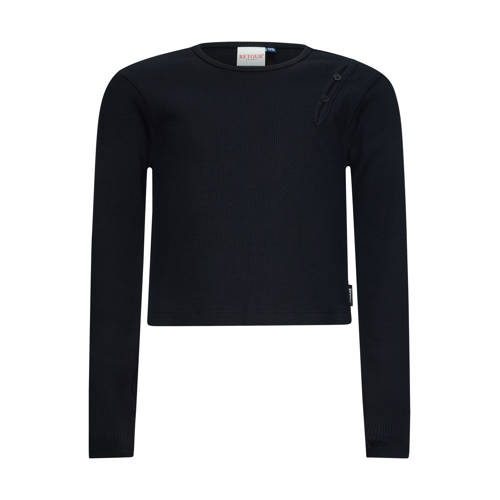 Retour Jeans longsleeve zwart rib gebreid Meisjes Stretchkatoen Ronde hals