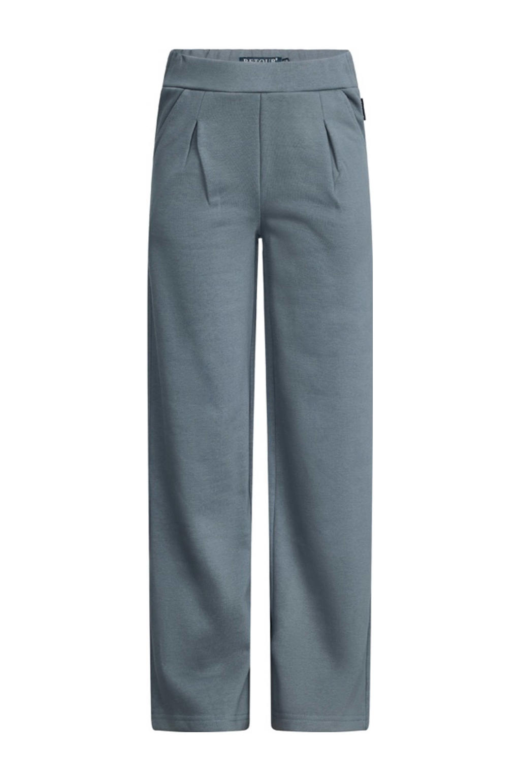 Grijze meisjes Retour Jeans wide leg casual broek van katoen met effen