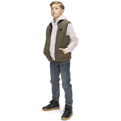 Retour Jeans reversible teddy bodywarmer donkergroen Effen - maat 170/176 afbeelding