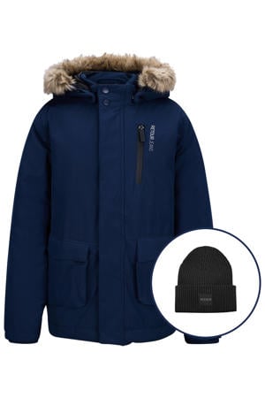 parka donkerblauw + muts