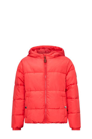 gewatteerde jas  rood + muts