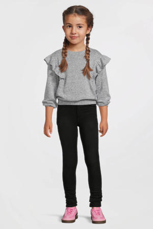 trui met ruches blauw melange