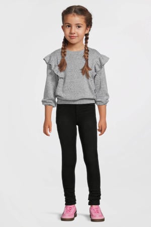 trui met ruches blauw melange