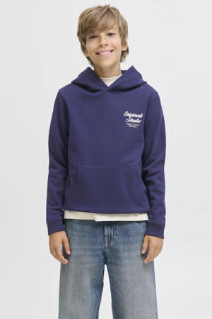 hoodie met backprint donkerblauw