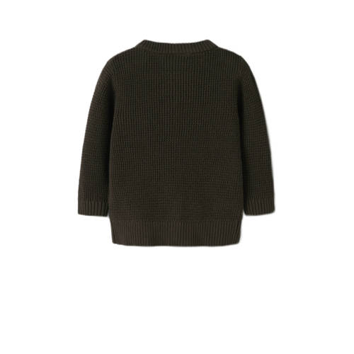 NAME IT BABY vest gebreid Bruin Meisjes Katoen Ronde hals Effen