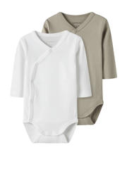thumbnail: NAME IT BABY romper NBNBODY - set van 2 wit/beige