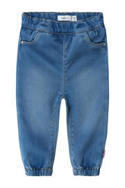 thumbnail: Medium blue denim meisjes NAME IT BABY loose fit jeans van lyocell met regular waist