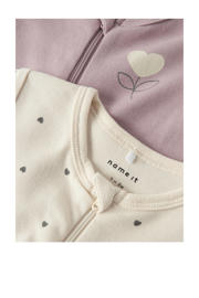 thumbnail: NAME IT BABY pyjama NBFNIGHTSUIT - set van 2 ecru/lila