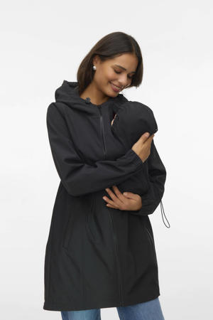 3 in 1 zwangerschaps softshell jas zwart
