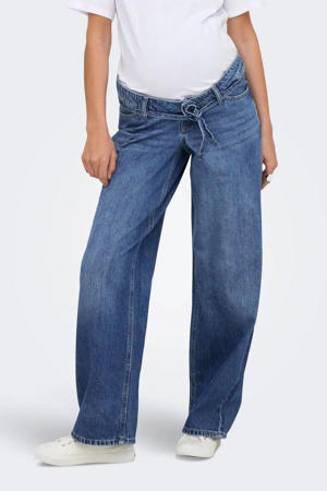 high waist zwangerschaps straight leg jeans medium blue denim