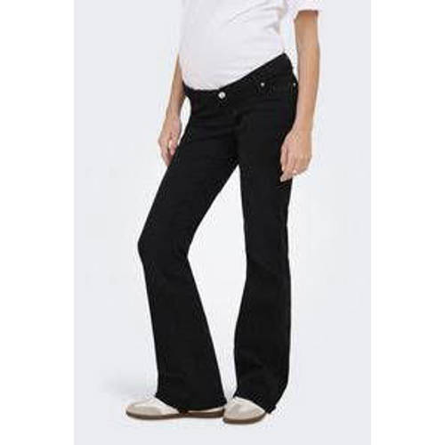 ONLY MATERNITY high waist zwangerschapskleding flared jeans black denim Zwart - maat S-32 afbeelding