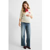 ONLY MATERNITY high waist zwangerschaps wide leg jeans medium blue denim