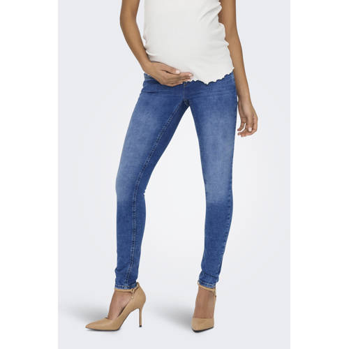 ONLY MATERNITY high waist zwangerschapskleding skinny jeans medium blue denim Blauw - maat M-32 afbeelding