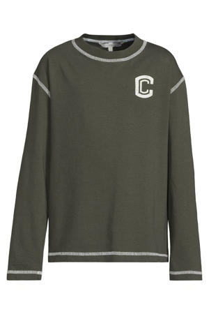 relaxed overlock longsleeve met C logo Danny khaki
