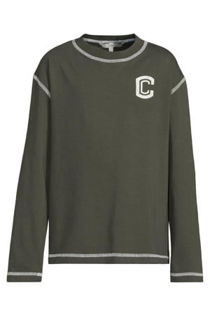 relaxed overlock longsleeve met C logo Danny khaki