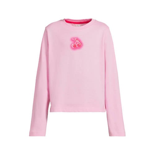 Coolcat longsleeve met Glow mode print Maria lichtroze Meisjes Katoen Ronde hals