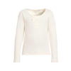 Coolcat geribde longsleeve met strikdetail Leslie crème