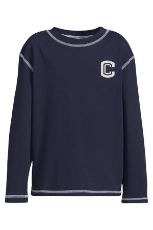 relaxed overlock longsleeve met C logo Danny donkerblauw