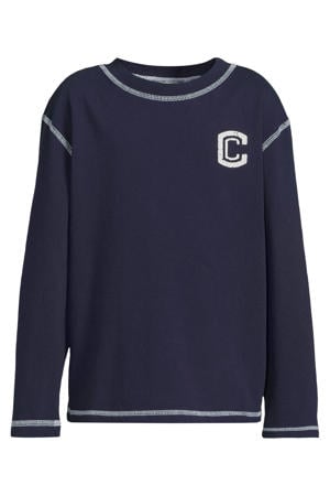 relaxed overlock longsleeve met C logo Danny donkerblauw