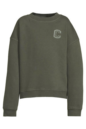 oversized fleece  sweatshirt met C logo Tyler khaki
