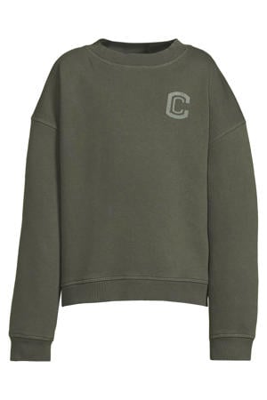 oversized fleece  sweatshirt met C logo Tyler khaki