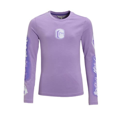 Coolcat longsleeve met printopdruk Anna Lila Paars Meisjes Katoen Ronde hals