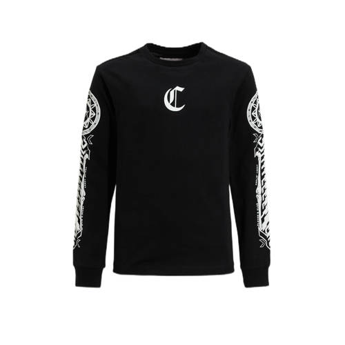Coolcat longsleeve met C Logo Andy zwart Jongens Katoen Ronde hals Printopdruk