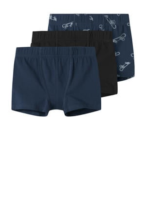 boxershort - set van 3 donkerblauw/zwart