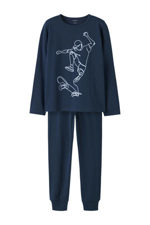   pyjama NKMNIGHTSET TITAN SKATER donkerblauw