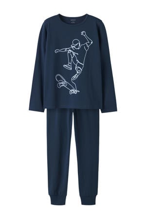pyjama NKMNIGHTSET TITAN SKATER donkerblauw