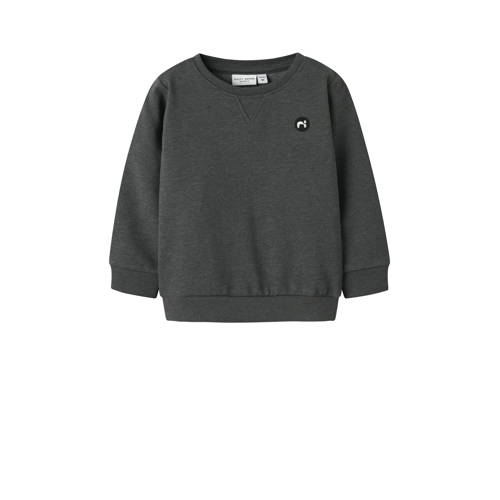 NAME IT MINI sweater donkergrijs melange Effen - maat 110 afbeelding