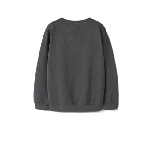 NAME IT KIDS sweater donkergrijs melange Effen - maat 134/140 afbeelding