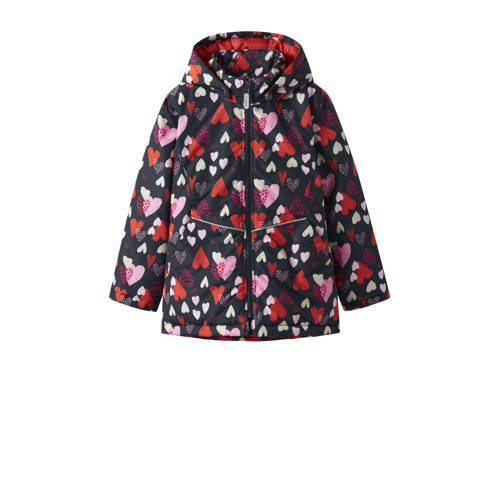 NAME IT KIDS tussenjas donkerblauw Meisjes Polyester Capuchon All over print - maat 152 afbeelding