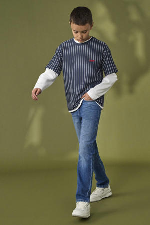 straight leg jeans medium blue denim