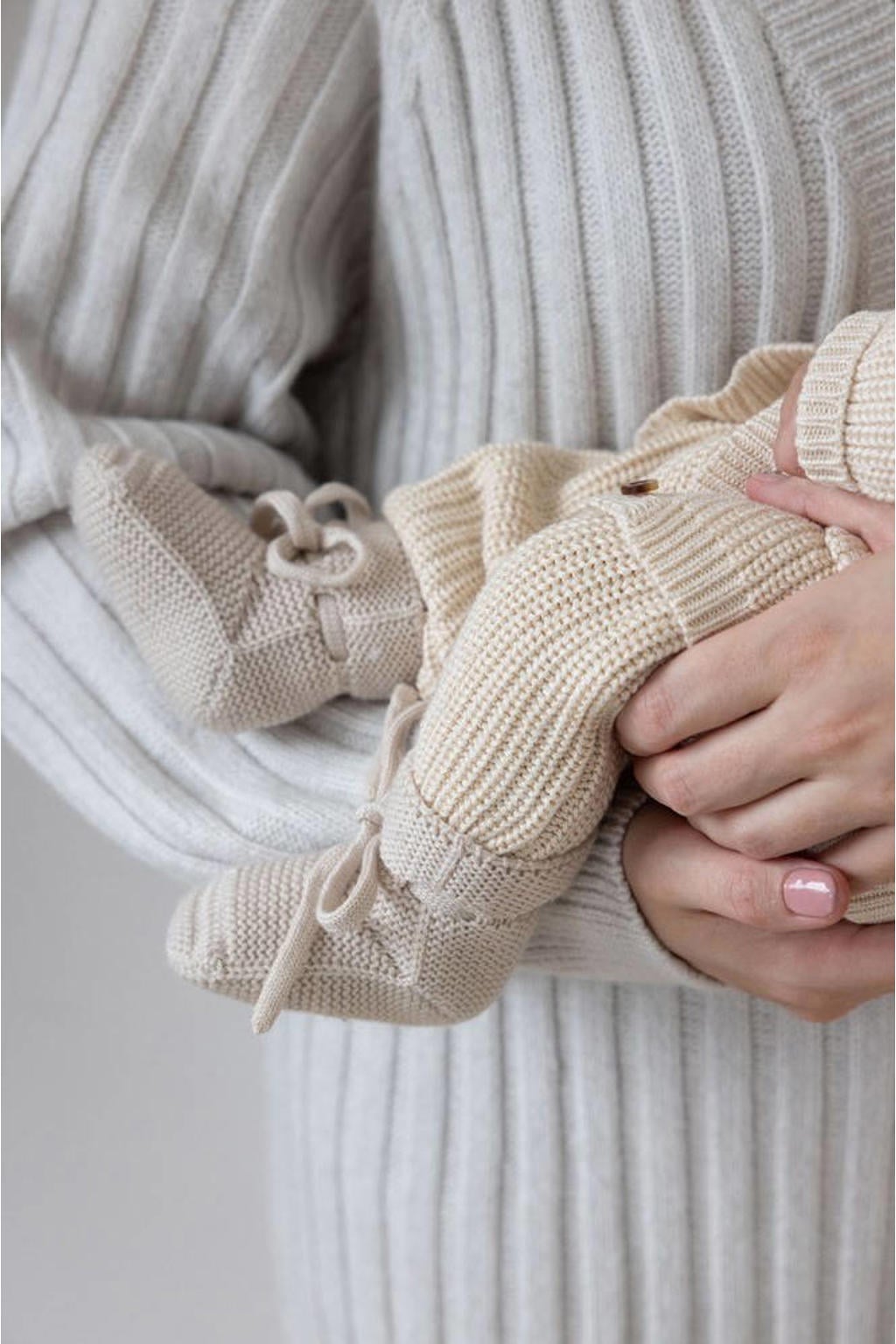 Crème Feetje babybroek crème van viscose met elastische tailleband en effen