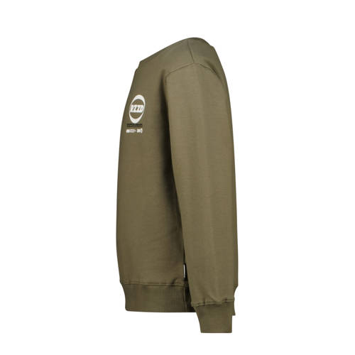 Raizzed sweater groen Jongens Stretchkatoen Ronde hals Logo