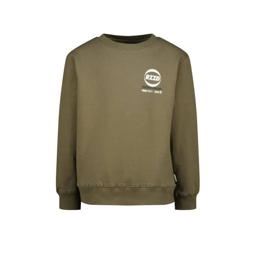 Raizzed sweater groen Jongens Stretchkatoen Ronde hals Logo
