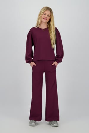 wide leg casual broek donkerrood