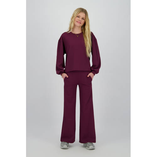 Raizzed wide leg casual broek donkerrood Meisjes Polyester Effen - maat 176 afbeelding