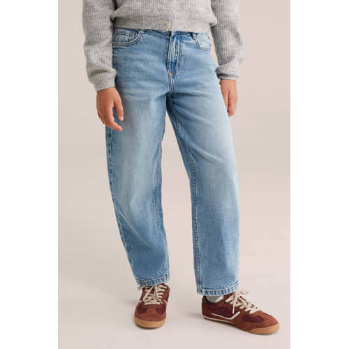 WE Fashion Blue Ridge barrel fit jeans light blue denim Blauw Meisjes Katoen - maat 170 afbeelding