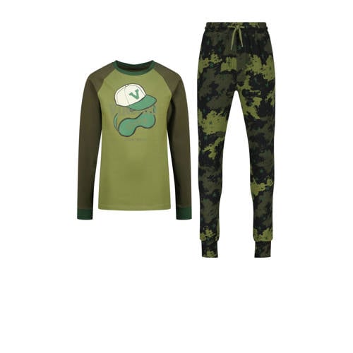 Vingino pyjama groen Jongens Stretchkatoen Ronde hals Camouflage